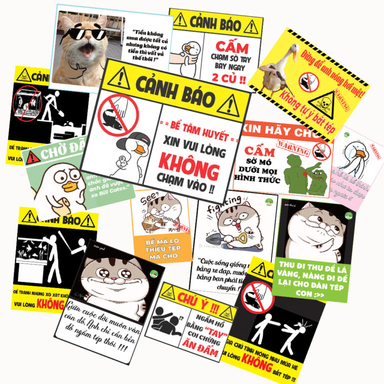 Sticker bể cá cảnh báo - Nhãn dán hồ cá tép cảnh -Logo bể cá dễ thương ...